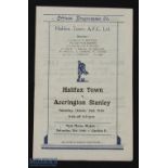 1948/49 Halifax Town v Accrington Stanley Div. 3 (N) programme 2 October 1948; fair. (1)