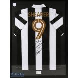 Newcastle c.2000s Alan Shearer No 9 Signed football shirt dedicated to Nigel, in gold colour with