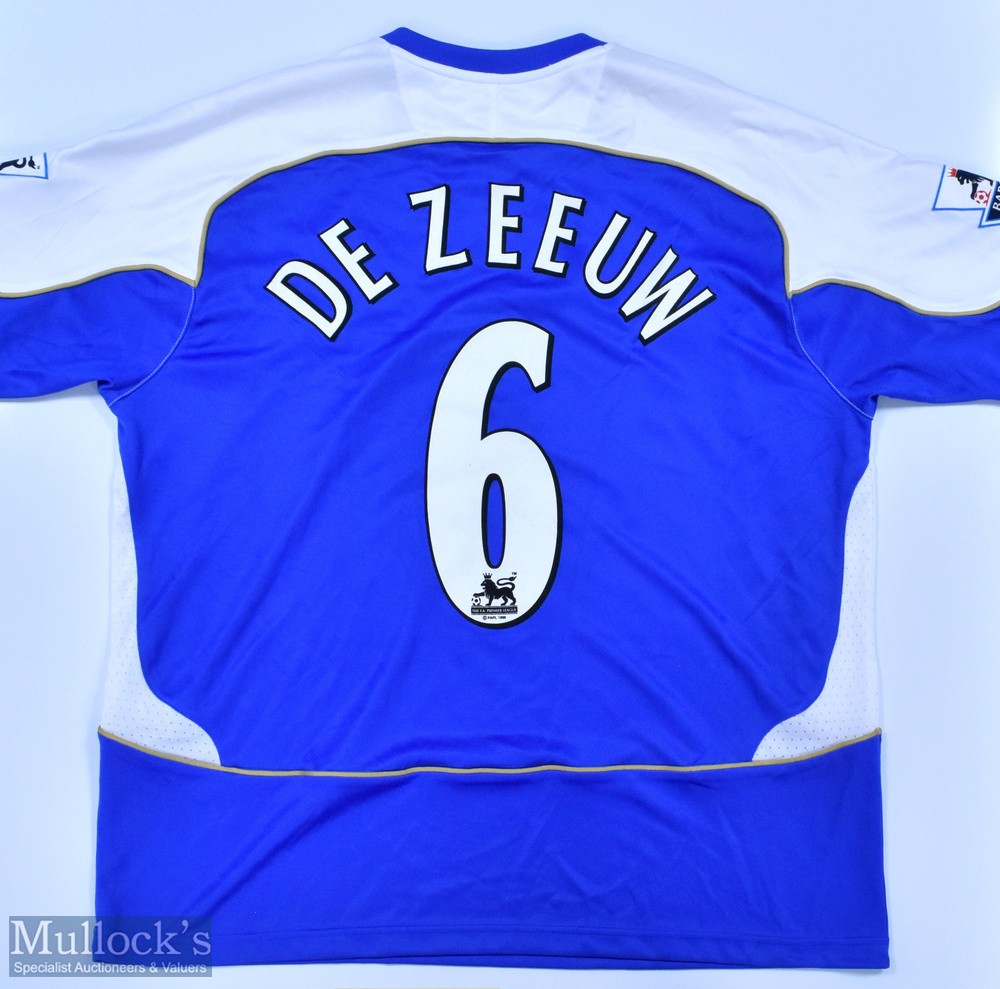 Wigan Athletic 2006/07 De Zeeuw No 6 match issue home football shirt Premier League badges to - Image 2 of 2