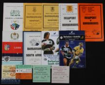 1961-2001 inc Rare Barbarians Rugby Programmes etc (14): Rare Rhodesia v Barbarians at Salisbury