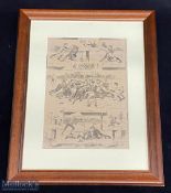 1882 'Rugby Sketches' Press Page Print: Very early, 140 year old Blatchford drawings of rugby