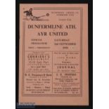 1950/51 Dunfermline Athletic v Ayr Utd SLC 2nd September 1950; slight mark, o/wise good. (1)