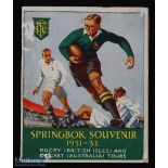 Rare 1931-2 Springbok Rugby Souvenir Booklet: Lovely coloured-cover compact 32 pp publication with