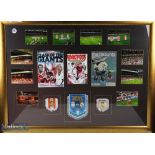 2009 1240mm x 940mm Framed and glazed Champions League montage Liverpool v Real Madrid titled 'Clash
