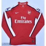 Arsenal 2009 Rosicky No 7 match issue home football shirt Premier League badges to sleeves, Nike/