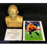 Manchester United + Monaco Fabien Barthez Plaster Bust and signed Manchester photograph, the Bust is