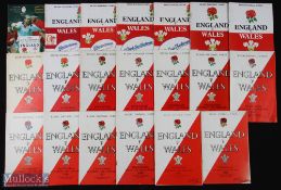 1956-1994 England v Wales Rugby Programmes (20): Terrific full run of the Twickenham issues for