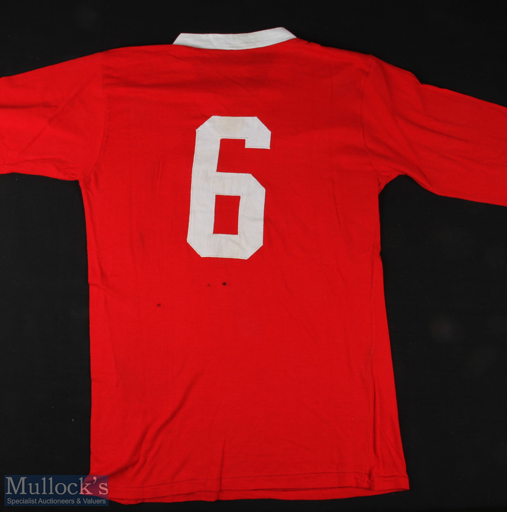 1971 Switzerland international match shirt v England 10 November 1971 at Wembley, red with white - Image 5 of 5