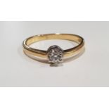 DIAMOND SOLITAIRE RING the diamond approximately 0.2cts in circular white gold setting, on