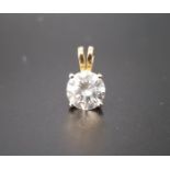 EXCEPTIONAL DIAMOND SOLITAIRE PENDANT the round brilliant cut diamond approximately 1.35cts, in