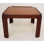 1970s ROSEWOOD OCCASIONAL TABLE the square inset top with a white melamine underside, standing on