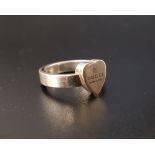 GUCCI TRADEMARK SILVER HEART RING size N-O