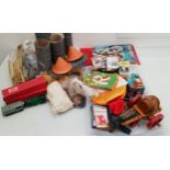LARGE SELECTION OF VINTAGE TOYS AND GAMES including a boxed Slinky, Top Trumps - Tennis Aces,
