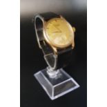 1950s GENTLEMAN'S FOURTEEN CARAT GOLD CASED LONGINES WRISTWATCH the dial with baton five minute