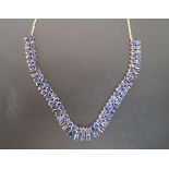 MULTI SAPPHIRE SET NECKLACE the ninety-six sapphires set in two rows, the sapphires ranging from