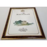 THE MACALLAN WHISKY ADVERTISING MIRROR in a faux walnut frame, 51cm x 39.5cm