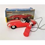 E TYPE JAGUAR MODEL CAR by Lincoln International with remote control and power steering, in red