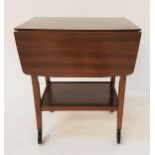 LEGATE WOOD EFFECT SIDE TABLE with a rectangular top and drop flaps with a shelf below, on