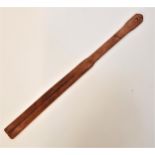 LEATHER TWO TAIL TAWSE by maker John. J. Dick, Lochgelly, 53.5cm long