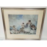 SIR WILLIAM RUSSELL PRINT The Shower, artist's proof with blind stamp, signed to mount with label to