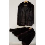 TWO LADIES CONEY FUR SHORT JACKETS both in black with side pockets (2)