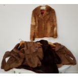 FOUR LADIES CONEY FUR JACKETS three short - one tan coloured and two camel coloured, and a three