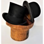 GENTLEMANS BLACK SILK TOP HAT marked S. Vickery Successor To John Patterson 102 Trongate Glasgow,
