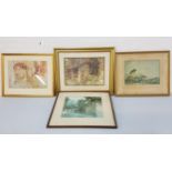 FOUR WILLIAM RUSSELL FLINT COLOUR PRINTS comprising The Wishing Well, 28cm x 40.5cm; Ladies Bathing,