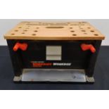 BLACK & DECKER WORKMATE WORKBOX with an adjustable top and storage box below