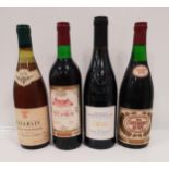 FOUR BOTTLES OF WINE comprising one bottle of 1970 Chateauneuf Du Pape, one bottle of Saint