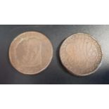 TWO ANGLESEY MINES ONE PENNY DRUIDS HEAD TOKENS dated 1788