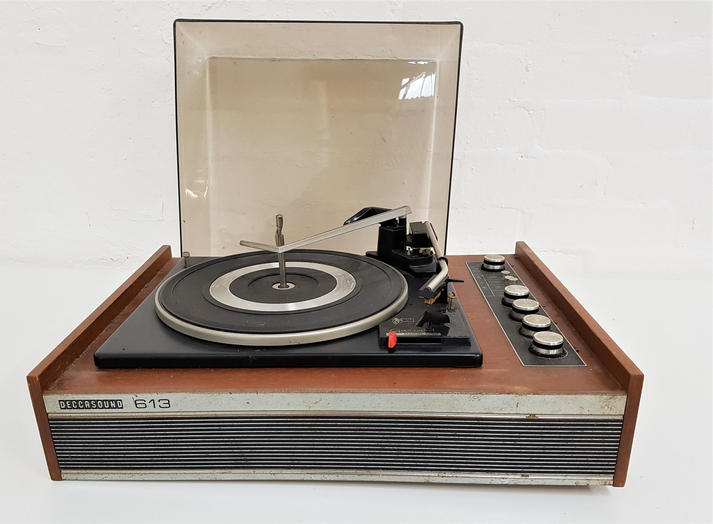 GARRARD DECASOUND 613 RECORD PLAYER with a teak case