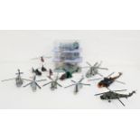 SELECTION OF MODEL MILITARY HELICOPTERS with examples in metal and plastic, three boxed examples,