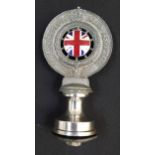 ROYAL AUTOMOBILE CLUB ASSOCIATE CAR MASCOT centered with the union flag, with fixings, 15cm high