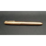 PARKER 51 NINE CARAT GOLD FOUNTAIN PEN with a barleycorn cap and body, hooded nib, cartouche not