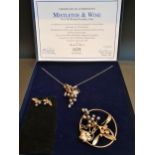 SUITE OF 'MISTLETOE & WINE' MOONSTONE AND BLACK PEARL JEWELLERY deigned by Paula Bolton for Cliff