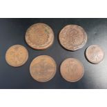 SELECTION OF 18th AND 19th CENTURY RUSSIAN COINS comprising two 1777 5 Kopeks coin, an 1832 5 Kopeks