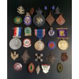 SELECTION OF ENAMEL AND OTHER BADGES including the Boys Brigade, Clydesdale Bank Curling Club, The