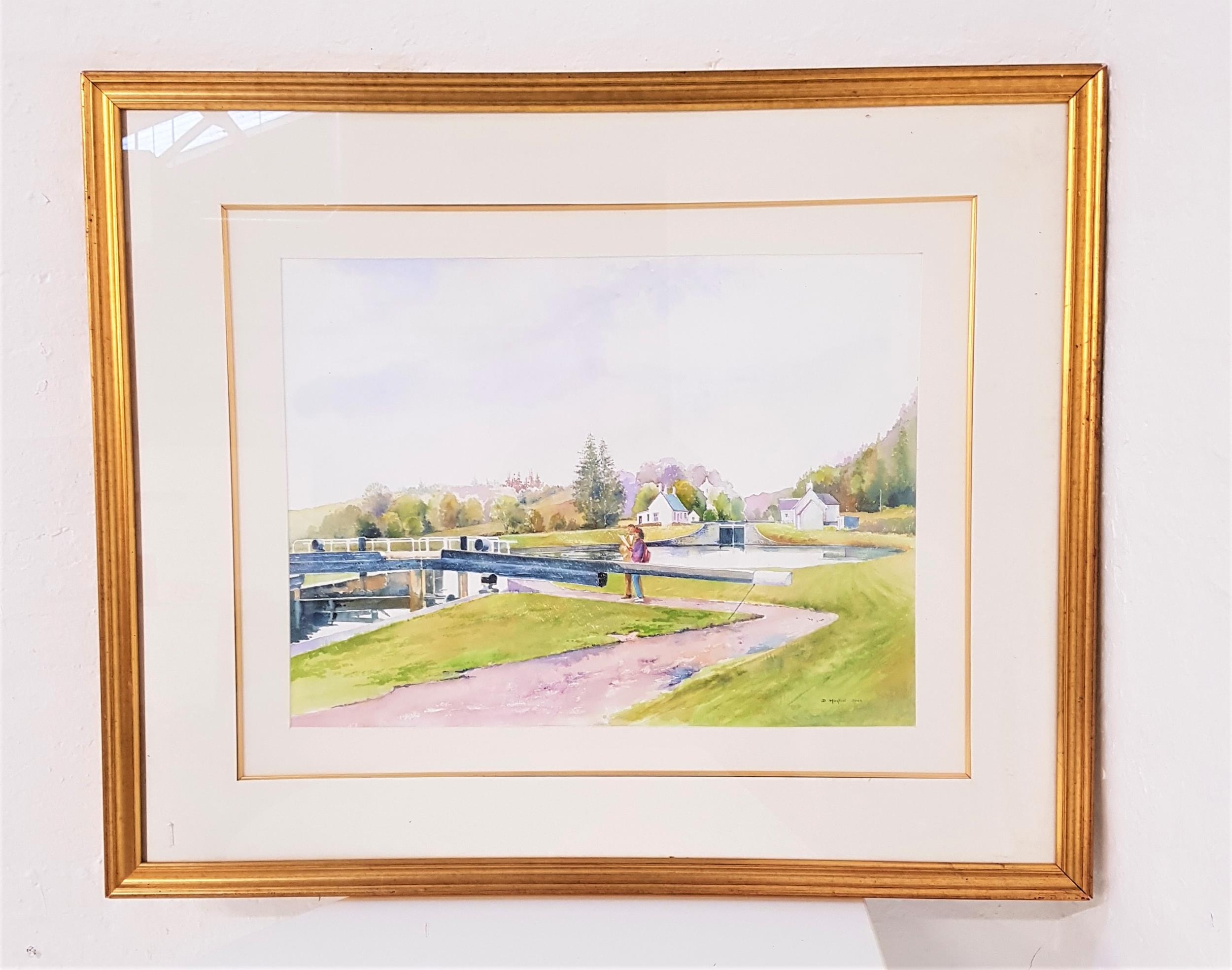 D.MORTON By the lock, watercolour, signed and dated 2006, 45cm x 60cm