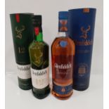 TWO BOTTLES OF SINGLE MALT SCOTCH WHISKY comprising one bottle of Glenfiddich 12 year old, 70cl