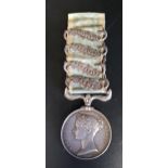 CRIMEA MEDAL with four clasps for Alma, Balaklava, Inkermann and Sebastopol, named to G. Karfoot,