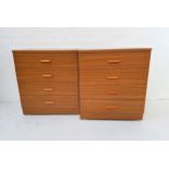 PAIR OF WOOD EFFECT CHESTS each with four drawers with roll over handles, 86cm x 76.5cm (2)