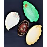 SELECTION OF CARLTON WARE including a green leaf dish, white leaf dish, yellow and gilt oval dish