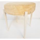 VINTAGE 1960s EAST GERMAN DRESSING STOOL by Veb Vsi Neuhausen, with a circular padded seat, standing