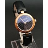 LADIES GUCCI DIAMANTISSIMA WRISTWATCH the black dial with tonal diamond shaped detail to convey a