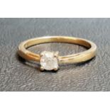 DIAMOND SINGLE STONE RING approximately 0.25cts, on nine carat gold shank, ring size N