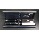 MONT BLANC BOHEME PEN SET comprising a fountain pen with retractable fourteen carat white gold