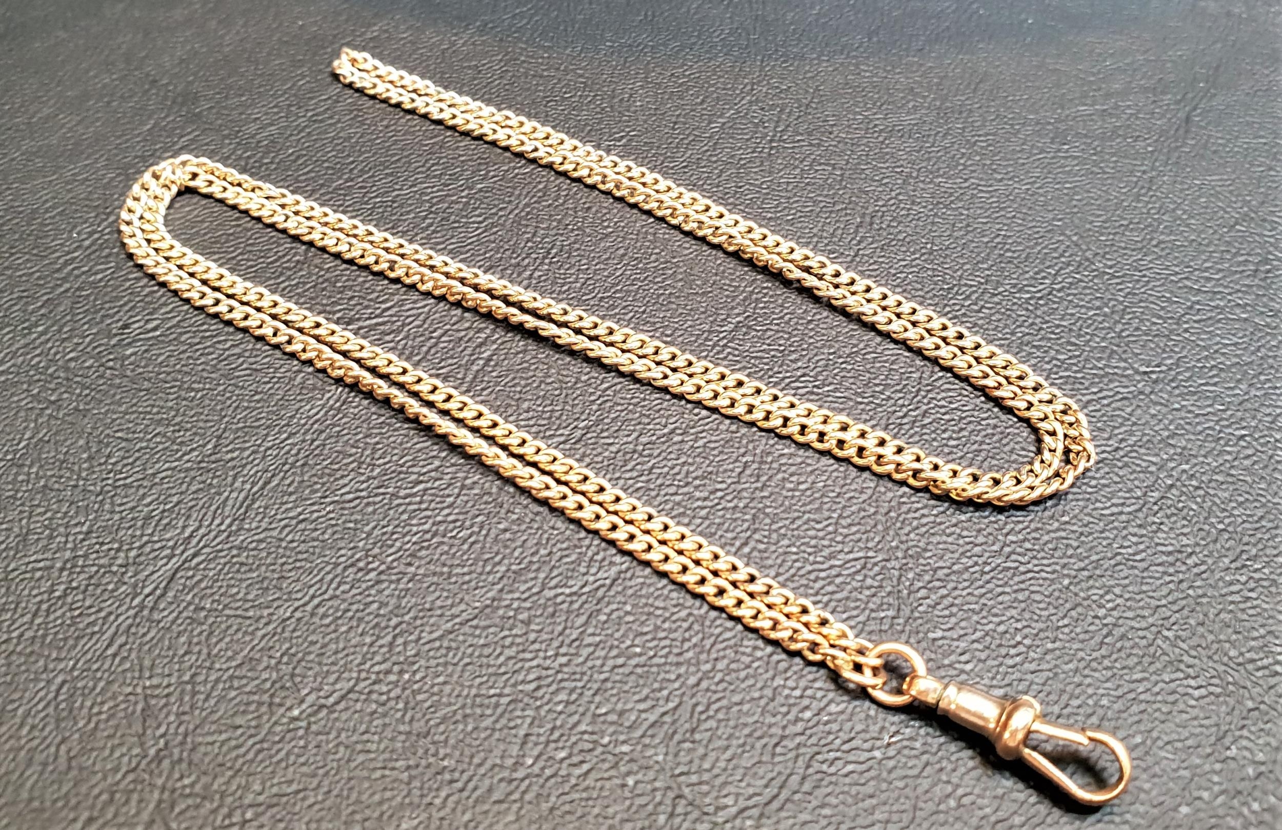 NINE CARAT GOLD CURB LINK NECK CHAIN with nine carat gold clip attachment, the chain approximately