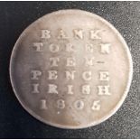 1805 SILVER IRISH BANK TOKEN 3.9 grams