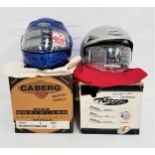 NITRO MOTORCYCLE HELMET model X512-V with a silver finish, pull down visor, size L, with a dust